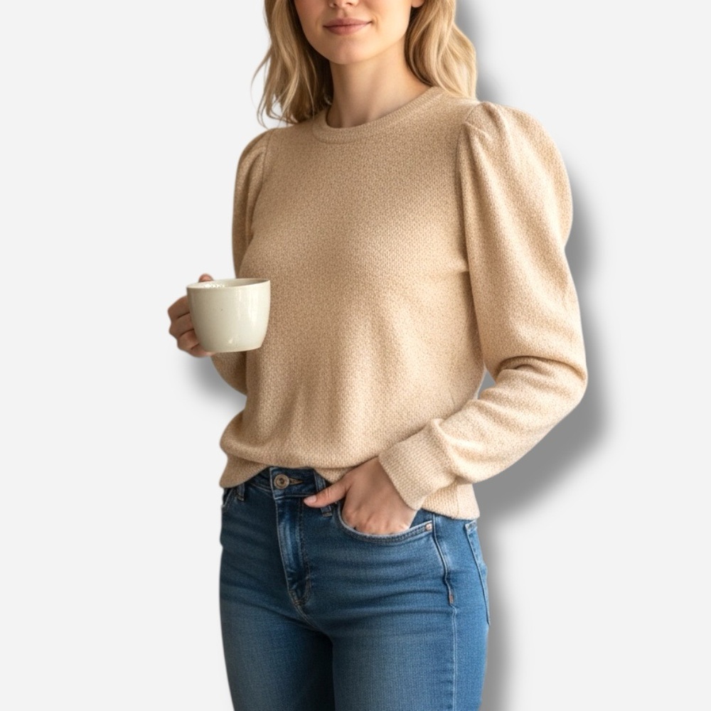 🌸New🌸Lush Pleated Shoulder Knit Sweater Sz S NWT